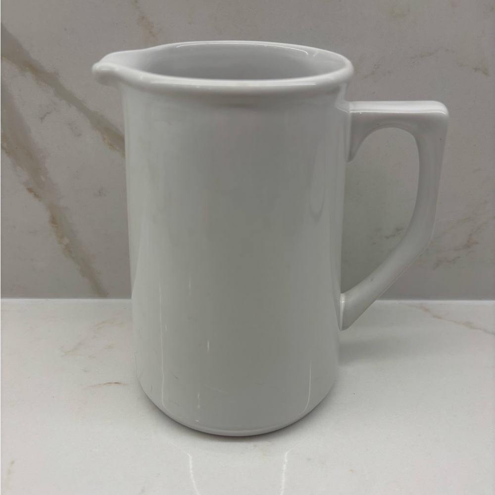 Vintage White Ceramic Pitcher Stamped 791